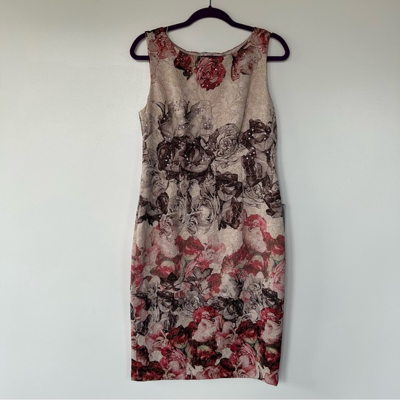 Adrianna Papell Sleeveless Floral Sheath Dress - Picture 2 of 6
